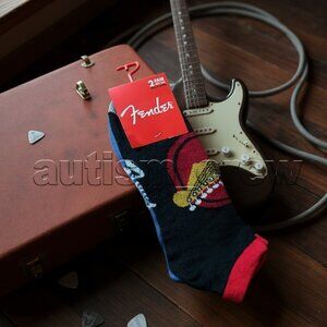 2/$18 💥🆕 Officially Licensed Fender Socks 2 Pairs | OSFA Size 7-12 | 5849